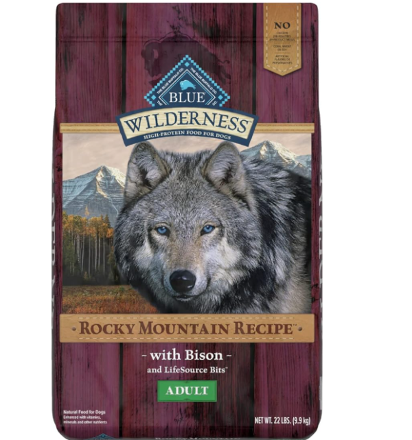 Blue Buffalo Wilderness Rocky Mountain Recipe High Protein, Natural Adult Dry Dog Food, Bison 22-lb