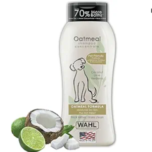 Wahl USA Dry Skin & Itch Relief Pet Shampoo for Dogs – Oatmeal Formula with Coconut Lime Verbena & Pet Friendly Formula, 24 Oz - Model 820004A